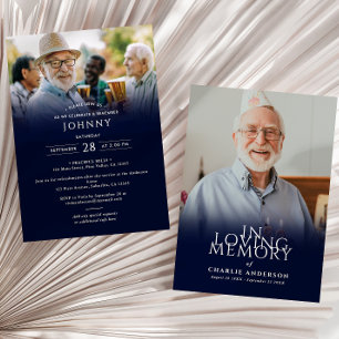 Convites Serviço Funerário/Memorial Moderno e Elegante com 