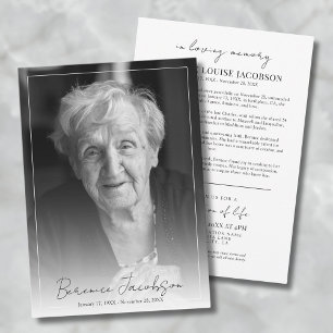 Convites Serviço Funerário Simples e Elegante de Memória