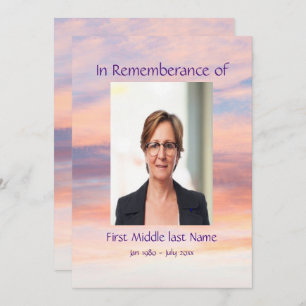 Convites Serviço Memorial à Noite Sunset Sunset