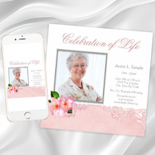 Convites Serviço Memorial com Foto da Mulher