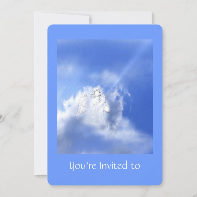 Convites Serviço Memorial Convidar Anjo Rezando (Frente)