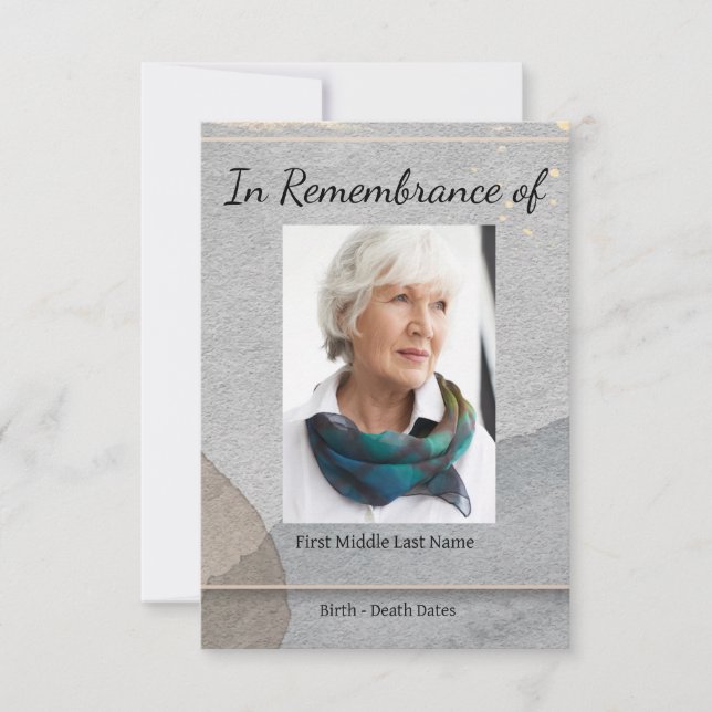 Convites Serviço Memorial Convidar Aquarela Simples Clássic (Frente)