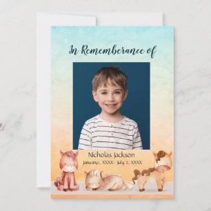 Convites Serviço Memorial Convidar Crianças Cavalos