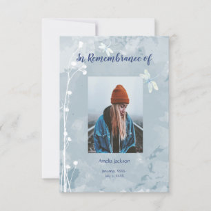 Convites Serviço Memorial Convidar Flores Brancas de Drago