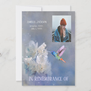 Convites Serviço Memorial Convidar Flores Brancas de Hummin