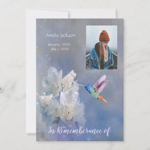 Convites Serviço Memorial Convidar Flores Brancas de Hummin