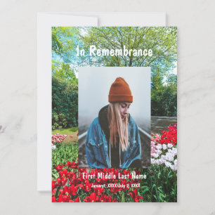 Convites Serviço Memorial Convidar Flores de Jardim de Tuli