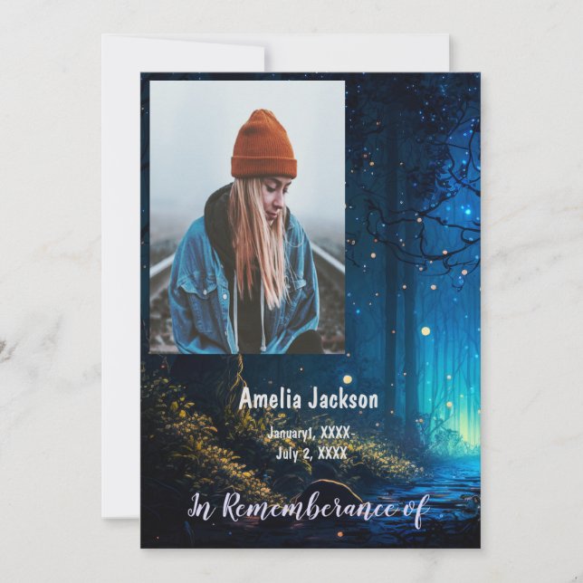 Convites Serviço Memorial Convidar Inseto de Luz de Fogo (Frente)