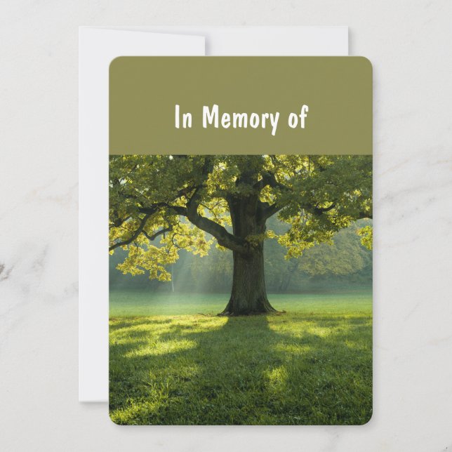 Convites Serviço Memorial Convidar Linda Leitura de Árvore  (Frente)