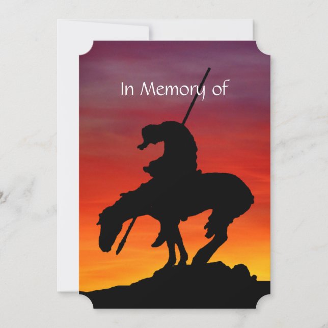 Convites Serviço Memorial Convidar Nativo das Primeiras Naç (Frente)