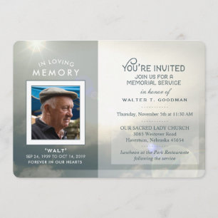 Convites Serviço Memorial Convidar Nuvens Pacíficas Branco