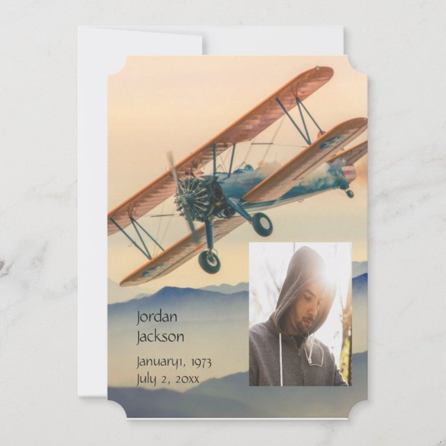 Convites Serviço Memorial Convidar Nuvens Trovoando Céu (Frente)