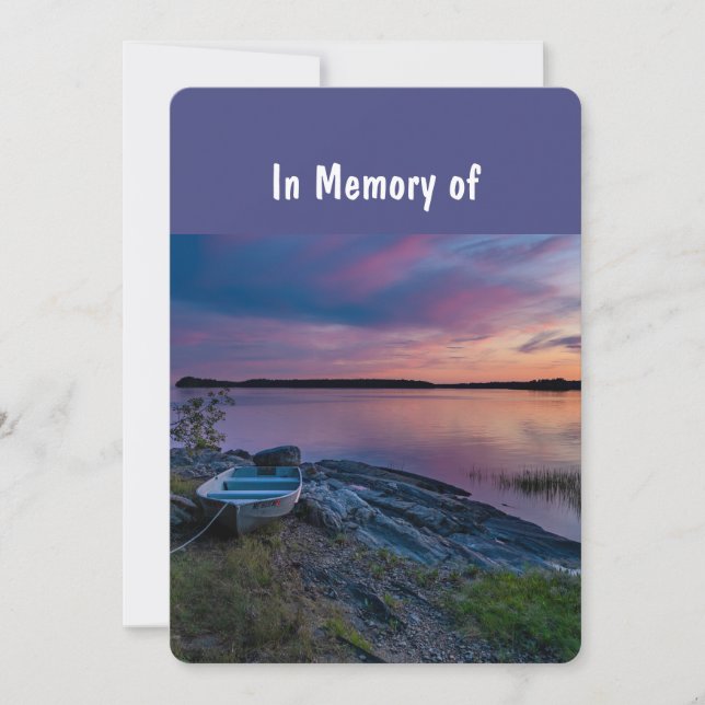 Convites Serviço Memorial Convidar Oceano Sunset Boat (Frente)