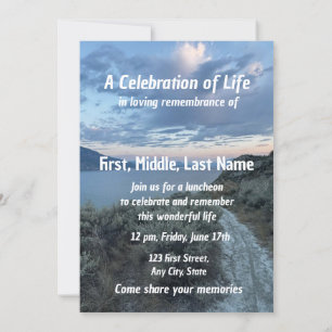 Convites Serviço Memorial Convidar Ondas de Lago Oceano Oce