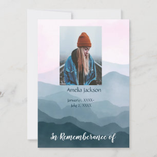 Convites Serviço Memorial Convidar Paisagem de Montanha