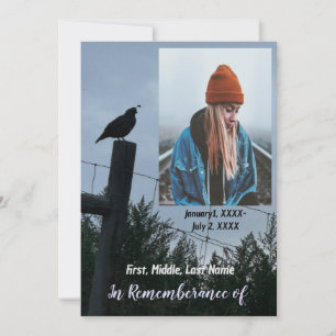 Convites Serviço Memorial Convidar Pássaro Quail da Califór