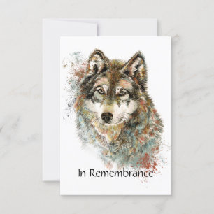 Convites Serviço Memorial Convidar Wolf Wildlife Art