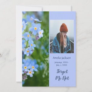 Convites Serviço Memorial Convide Esqueçam-Me-Não Flores