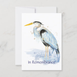 Convites Serviço Memorial Convide Excelente Blue Heron