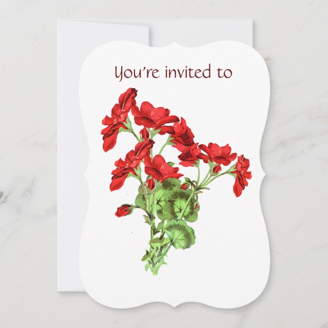 Convites Serviço Memorial Convide Geranium Flower Art (Frente)