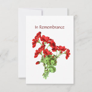 Convites Serviço Memorial Convide Geranium Flower Art
