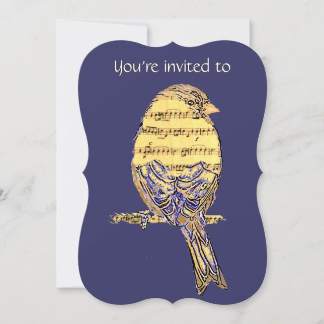 Convites Serviço Memorial Convide Música com Pássaro (Frente)