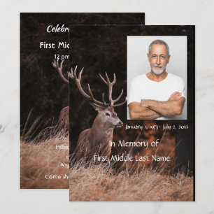Convites Serviço Memorial Convide Stag Deer Outdoorsman