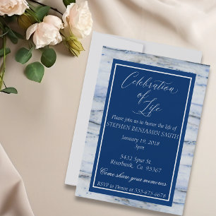 Convites Serviço Memorial de Celebração da Vida Bandeira Az