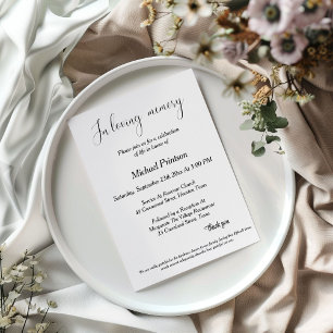 Convites Serviço Memorial, Funeral, comemoração da vida