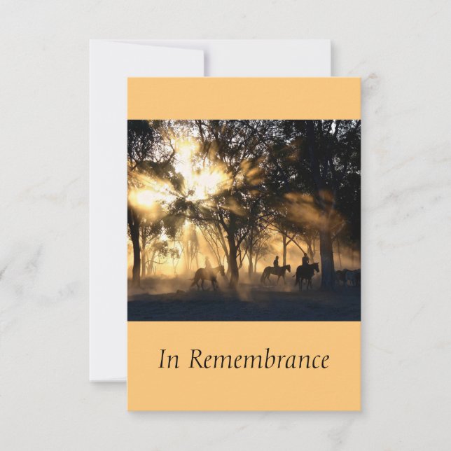 Convites Serviço Memorial Personalizado Belos Cavalos de So (Frente)