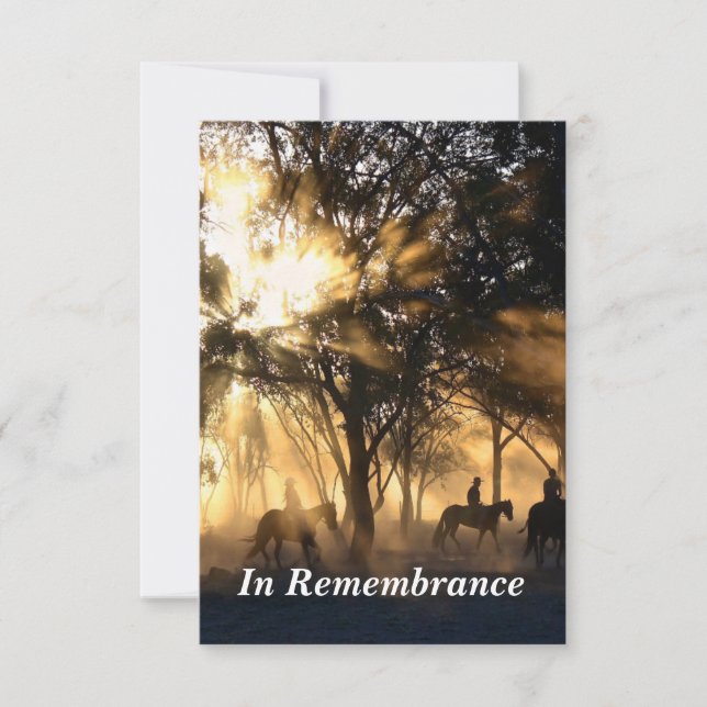 Convites Serviço Memorial Personalizado Belos Cavalos de So (Frente)