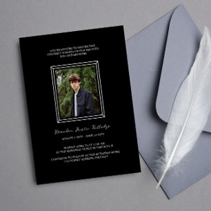 Convites Serviço Simples de Memória de Fotografias de Quadr