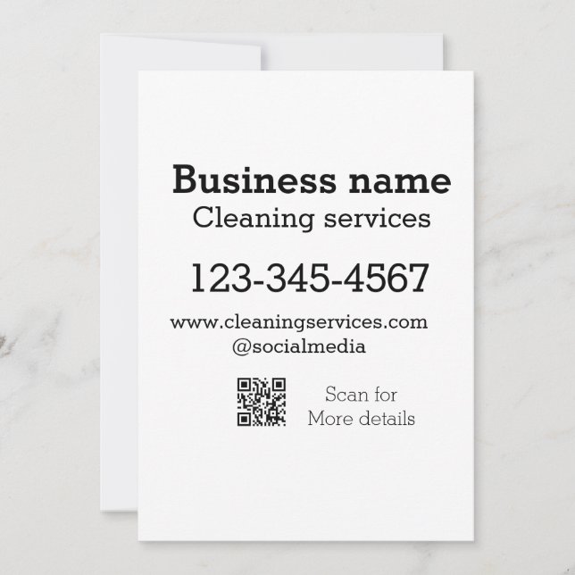 Convites Serviços de limpeza adicionar número de endereço d (Frente)