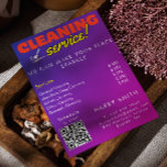 Convites Serviços De Limpeza Fizeram A Verificação De Preço<br><div class="desc">Folheto para serviços de limpeza personalizáveis com detalhes de contato,  além do código qr para vincular diretamente ao contato,  ao instagrama ou ao calendário para agendar um compromisso para seus serviços,  editar os serviços oferecidos e aprimorar a sua empresa de serviços de limpeza</div>