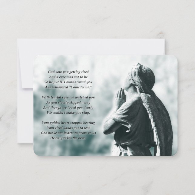 Convites serviços de memorial de oração de anjo (Frente)