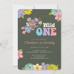 Convites Sesame Street Abby Floral Silvestre de Aniversár