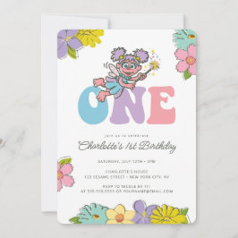 Convites Sésame Street Abby | Groovy One Floral Birthday