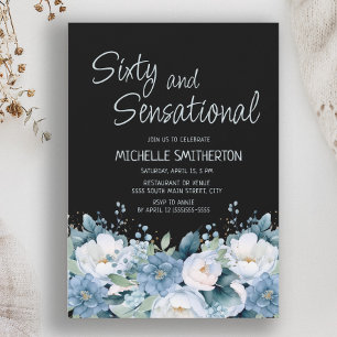 Convites Sessenta - Azul, cor-de-rosa, cor branca, com sens