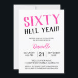 Convites Sessenta Diabos! 60º Aniversário, Cor-de-Rosa Negr<br><div class="desc">Faça sessenta anos de estilo ousado com este convite de aniversário rosa "Sessenta Inferno Sim!" que diz alto e orgulhoso. Quer você esteja planejando uma festa surpresa ou uma noite de meninas de sorvete, este convite infeliz traz energia instantânea para a sua celebração. Personalize todos os detalhes para torná-lo verdadeiramente...</div>