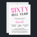 Convites Sessenta Diabos! 60º Aniversário, Cor-de-Rosa Negr<br><div class="desc">Faça sessenta anos de estilo ousado com este convite de aniversário rosa "Sessenta Inferno Sim!" que diz alto e orgulhoso. Quer você esteja planejando uma festa surpresa ou uma noite de meninas de sorvete, este convite infeliz traz energia instantânea para a sua celebração. Personalize todos os detalhes para torná-lo verdadeiramente...</div>