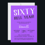 Convites Sessenta Diabos! Bold Purple 60th Birthday<br><div class="desc">Celebre fazer sessenta anos com um talento indesculpável! Este convite de aniversário do "Sessenta Infernos!" em negrito roxo dá o tom para um evento de marco divertido, fabuloso e inesquecível. Totalmente personalizável com nome, data, hora e local, é a combinação perfeita de sabedoria e sofisticada para a rainha do aniversário...</div>