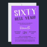 Convites Sessenta Diabos! Bold Purple 60th Birthday<br><div class="desc">Celebre fazer sessenta anos com um talento indesculpável! Este convite de aniversário do "Sessenta Infernos!" em negrito roxo dá o tom para um evento de marco divertido, fabuloso e inesquecível. Totalmente personalizável com nome, data, hora e local, é a combinação perfeita de sabedoria e sofisticada para a rainha do aniversário...</div>