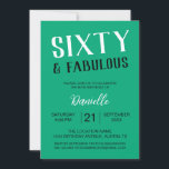 Convites Sessenta e fabulosa Verde 60º aniversário<br><div class="desc">Torne-a inesquecível o sexagésimo aniversário com esta elegante design verde "Sessenta e Fabulosa". Ideal para convites de na moda, decorações de festas e presentes de manutenção. Esta design totalmente personalizável traz um toque de brilho e personalidade a qualquer celebração marco. Explore o cheio Sessenta e Fabulosa Coleção de Aniversários para...</div>