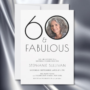 Convites Sessenta e Fabuloso Aniversário de 60 anos Foto da