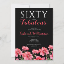 Sessenta e Fabuloso Preto Rosa Aniversário de 60 a