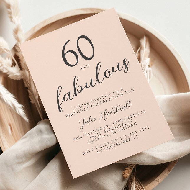 Convites Sessenta e Fabuloso Rosa Choque Aniversário de 60  (Criador carregado)