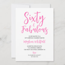 Sessenta e Fabuloso Script Rosa Aniversário de 60 