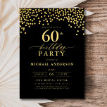 Convites Sessenta e sessenta e seis anos de aniversário, um<br><div class="desc">Faça a palco de uma celebração elegante com um Convite de Aniversário para Script Negro e Dourado! Apresentando um roteiro de ouro luxuoso sobre um fundo preto elegante, esse design expele sofisticação e charme de eterno. Perfeito para aniversários de marco ou qualquer evento de na moda, combina facilmente elegância clássica...</div>