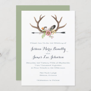 Convites Seta e Casamento de Antlers