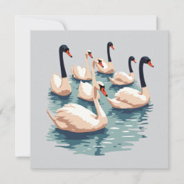 Convites Sete Swans A Nadar Estilo de Estilo de Corte 1